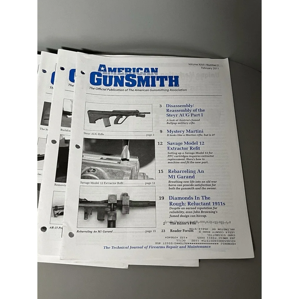 American Gunsmith Magazine 2011 Full Year Lot Of 12- Firearms Repair Maintenance